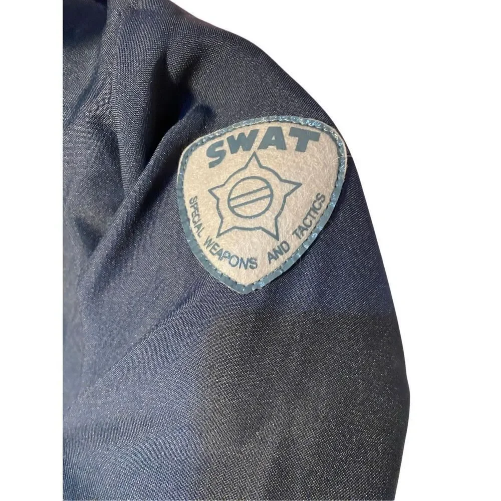 Swat team kids, navy blue police Halloween jumpsuit size 5/6